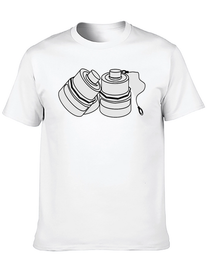 Camiseta Negra con Diseño de Latas Abstractas