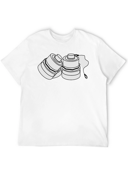 Camiseta Negra con Diseño de Latas Abstractas