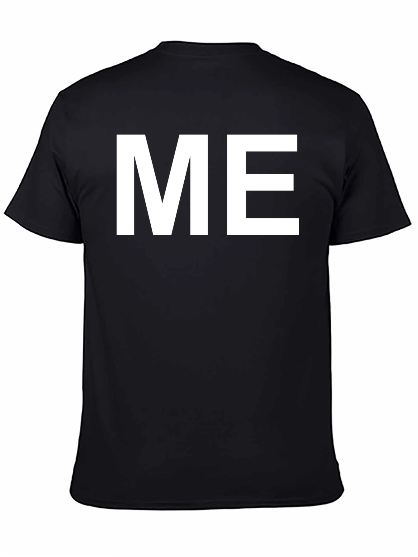 Camiseta Negra Hombre con Texto ME en Blanco