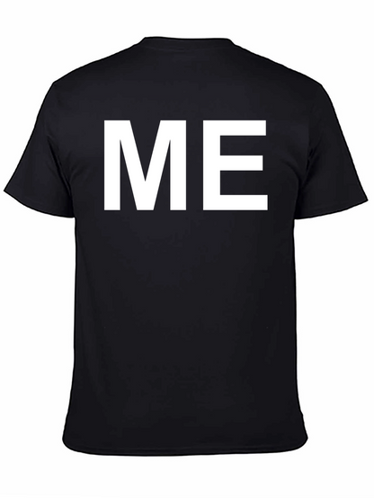 Camiseta Negra Hombre con Texto ME en Blanco