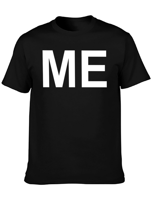 Camiseta Negra Hombre con Texto ME en Blanco