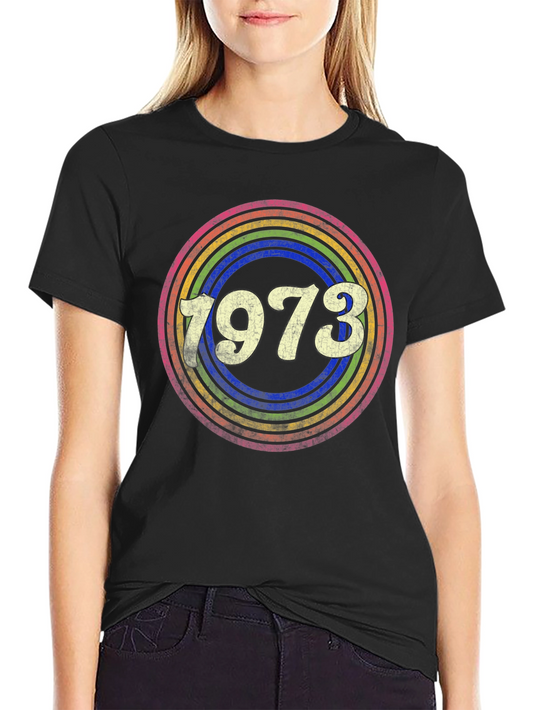 Camiseta Negra Vintage 1973 Retro