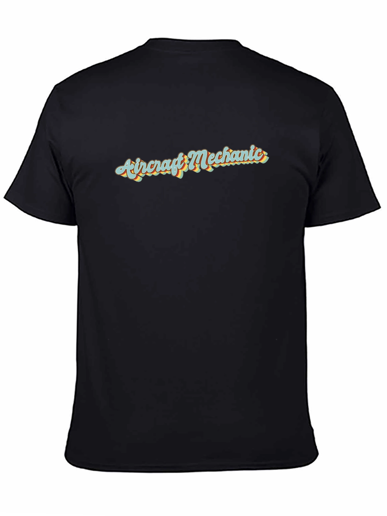 Camiseta Negra Mecánico de Aviones Retro