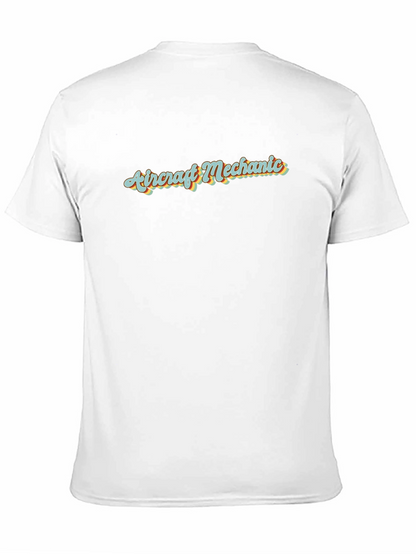 Camiseta Negra Mecánico de Aviones Retro