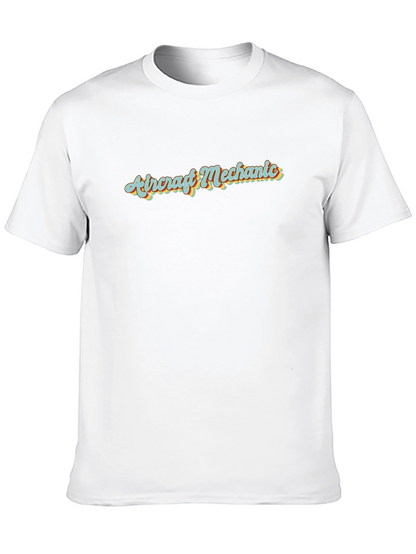 Camiseta Negra Mecánico de Aviones Retro