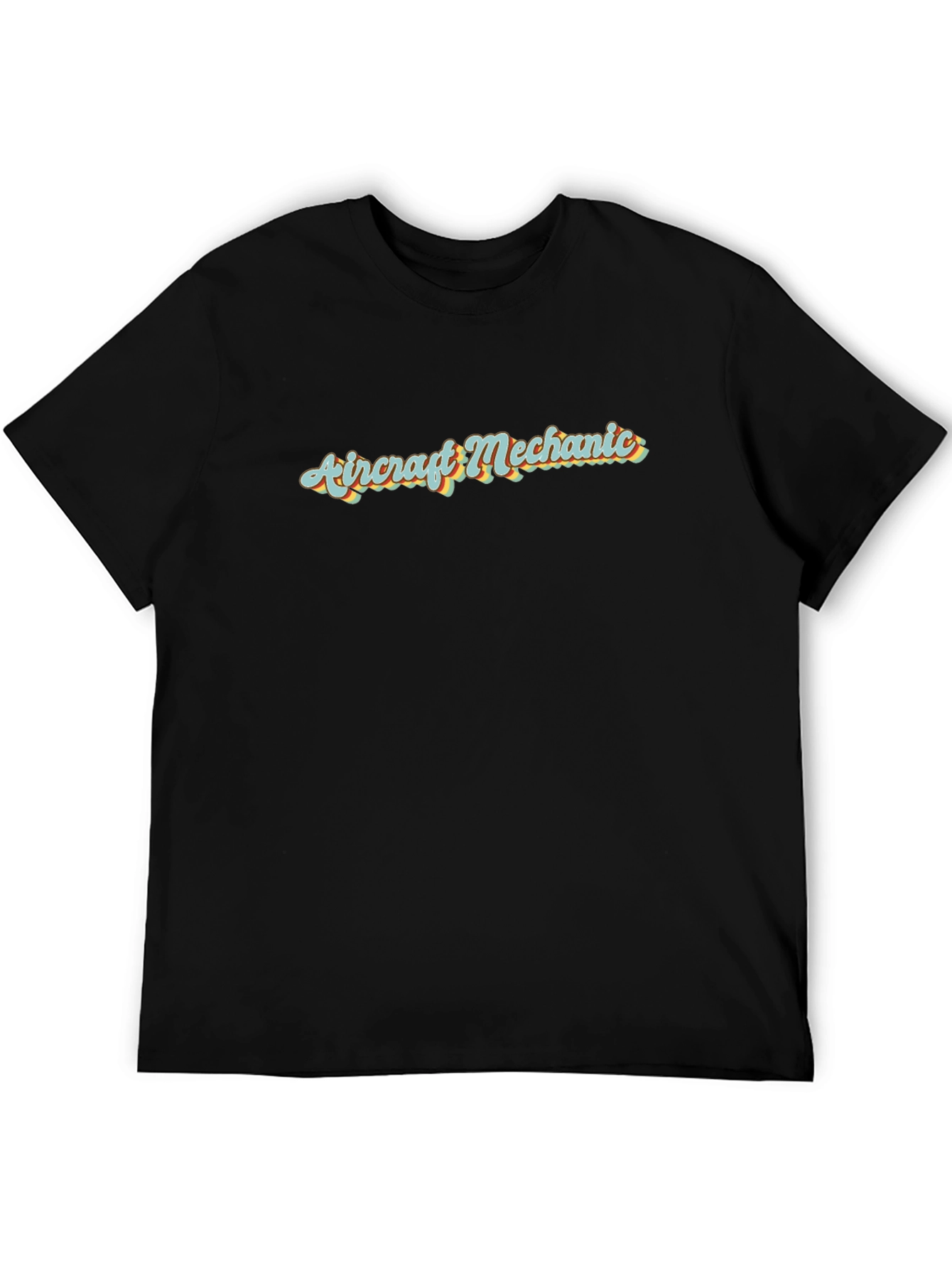 Camiseta Negra Mecánico de Aviones Retro