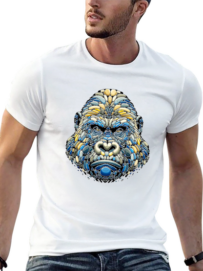 Camiseta Hombre Diseño Gorila Mosaico
