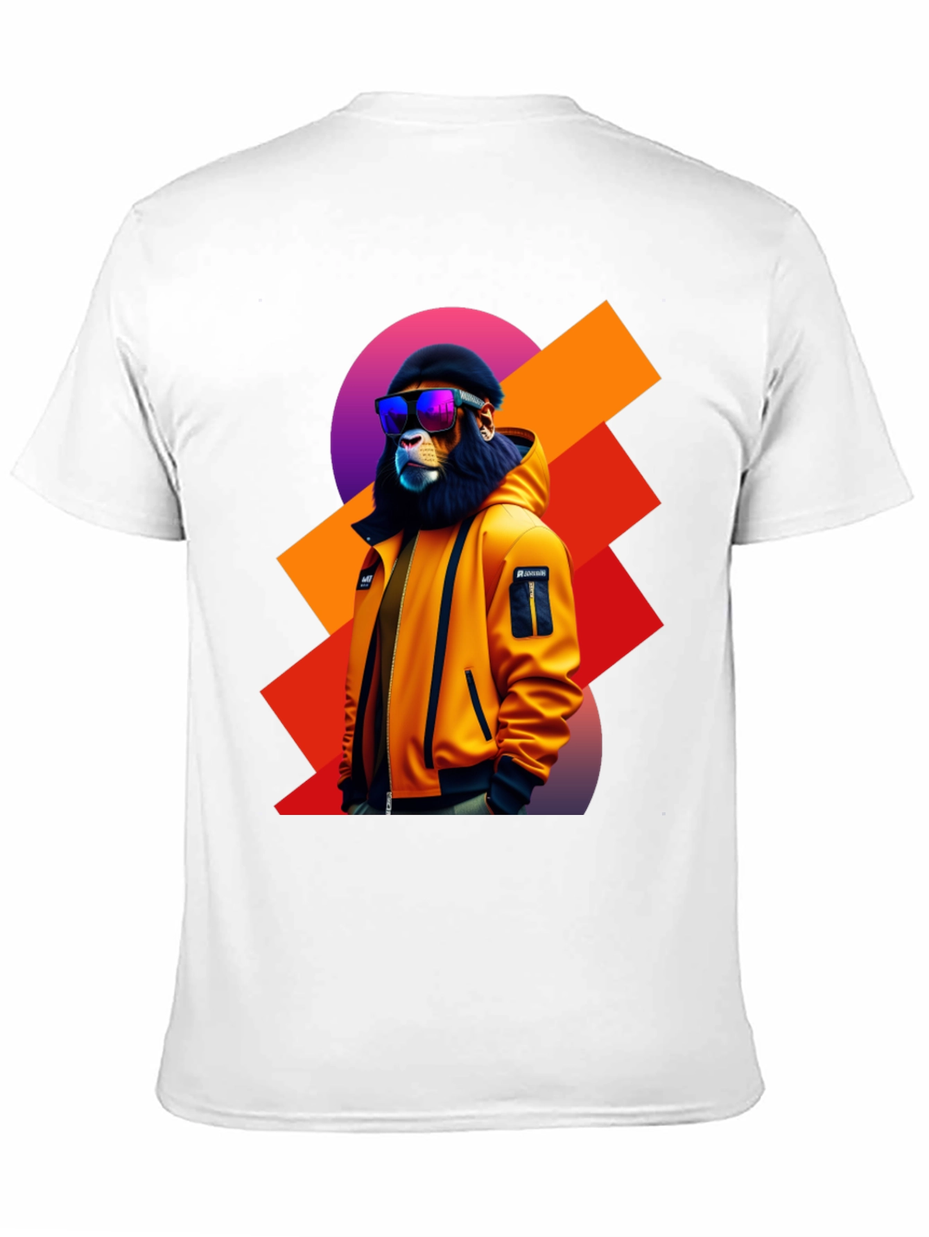 Camiseta Negra con León Urbano y Gafas de Sol