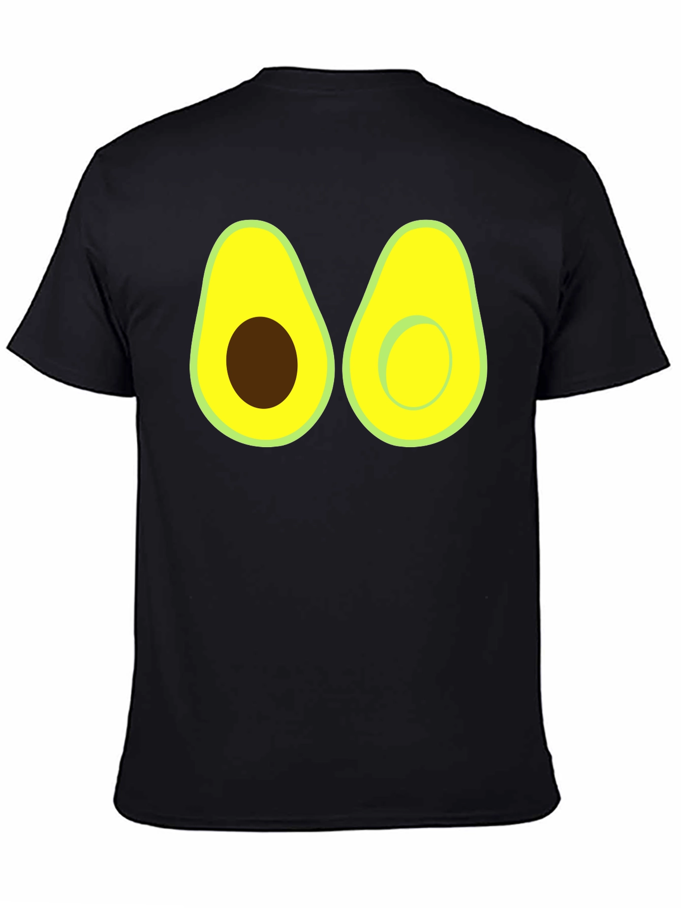 Camiseta Negra con Diseño de Aguacate Divertido