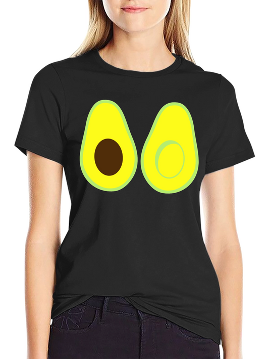 Camiseta Negra con Diseño de Aguacate Divertido