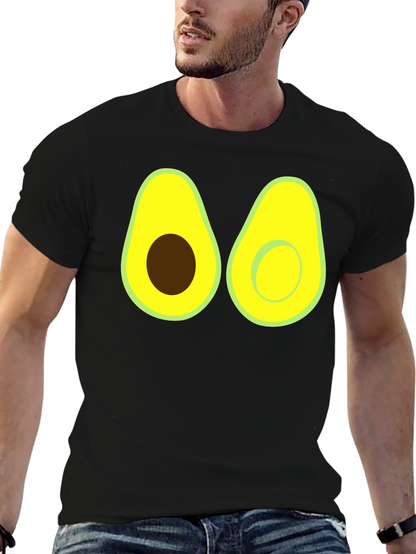 Camiseta Negra con Diseño de Aguacate Divertido