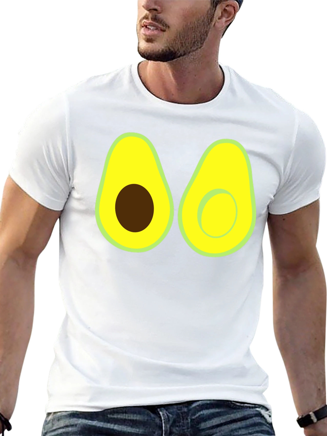 Camiseta Negra con Diseño de Aguacate Divertido