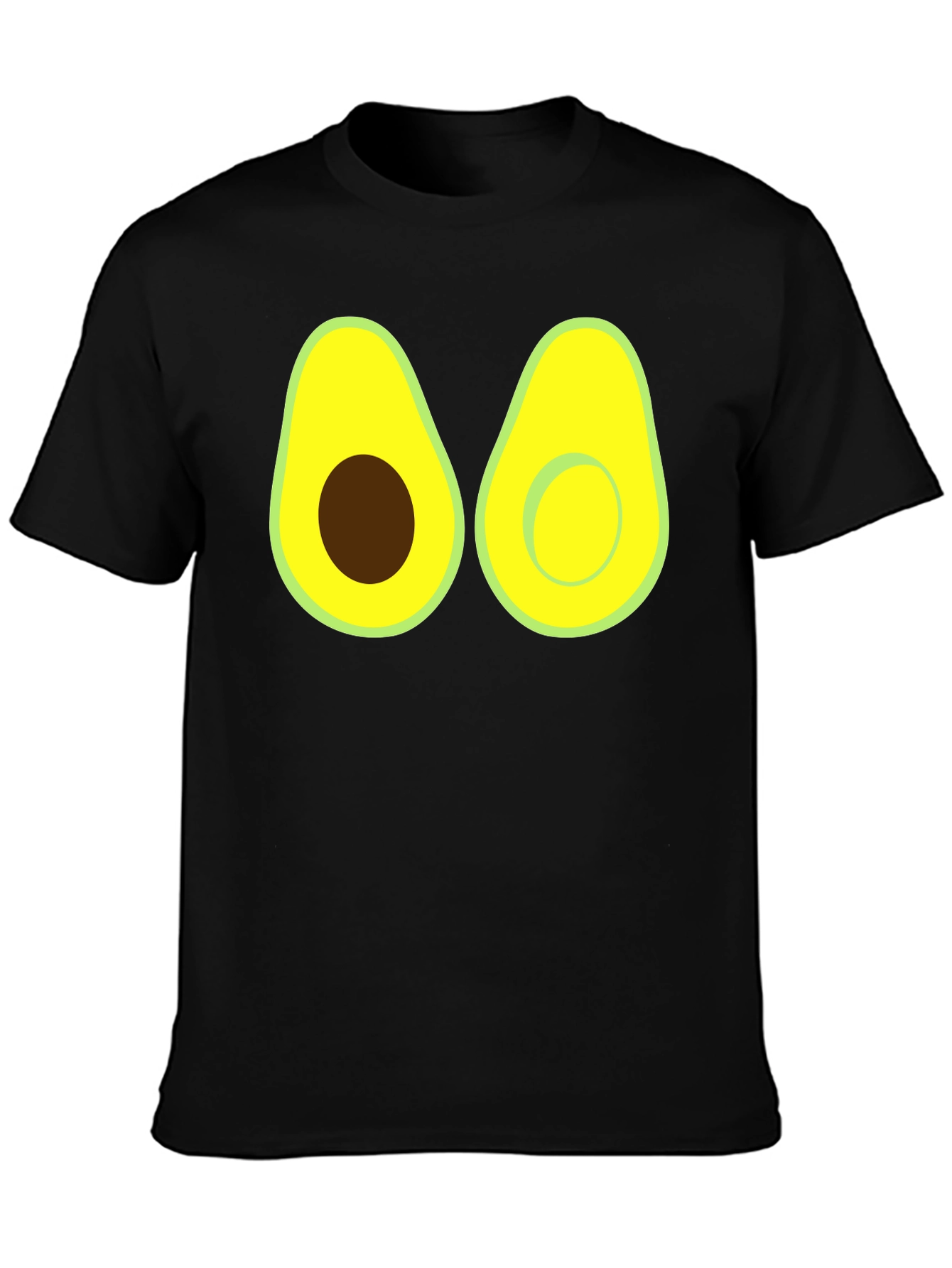 Camiseta Negra con Diseño de Aguacate Divertido