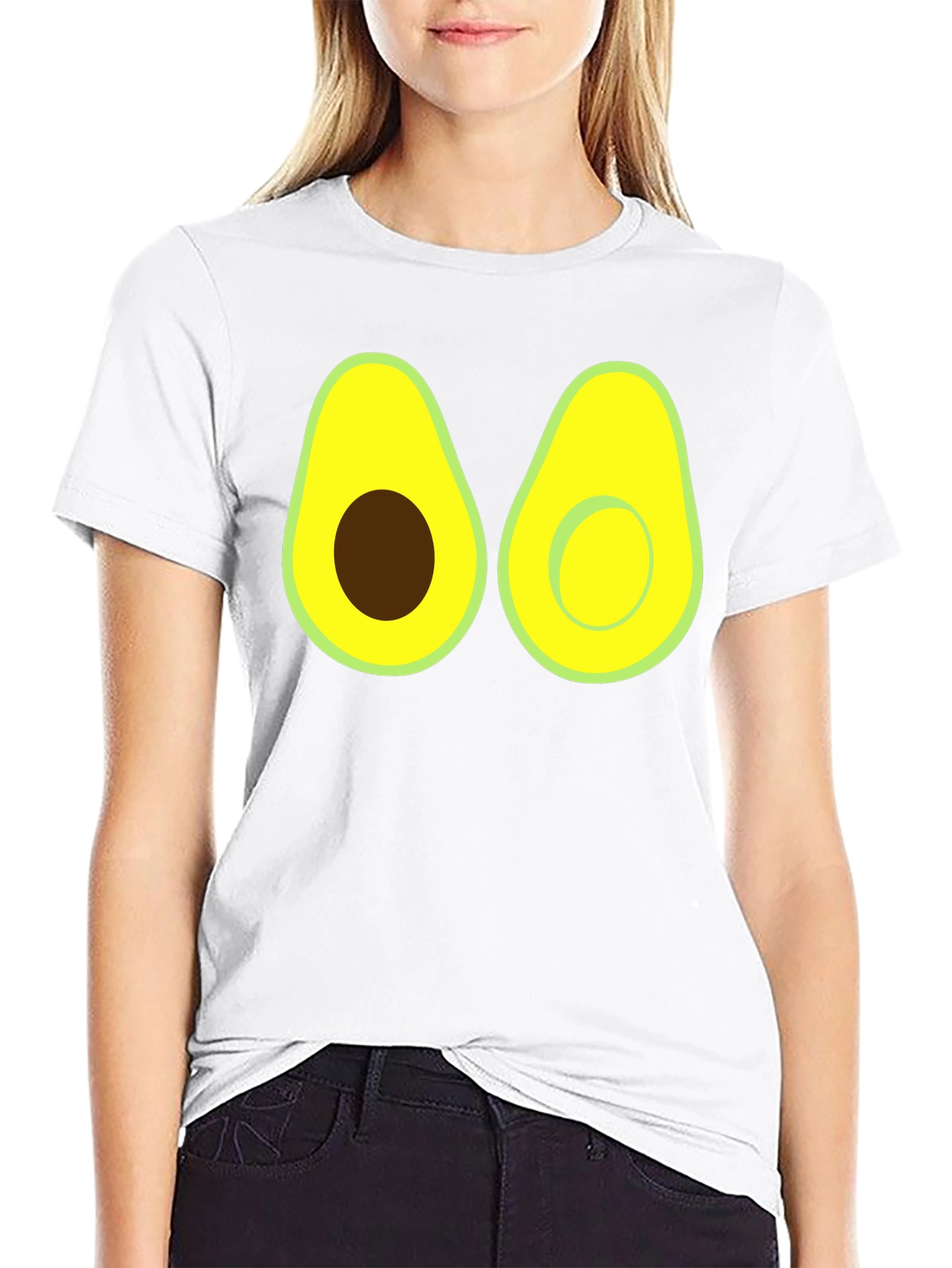 Camiseta Negra con Diseño de Aguacate Divertido
