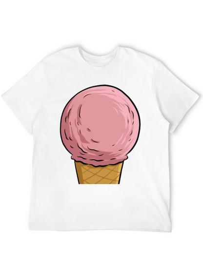 Camiseta Negra con Diseño de Helado Rosa