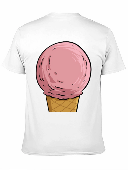Camiseta Negra con Diseño de Helado Rosa