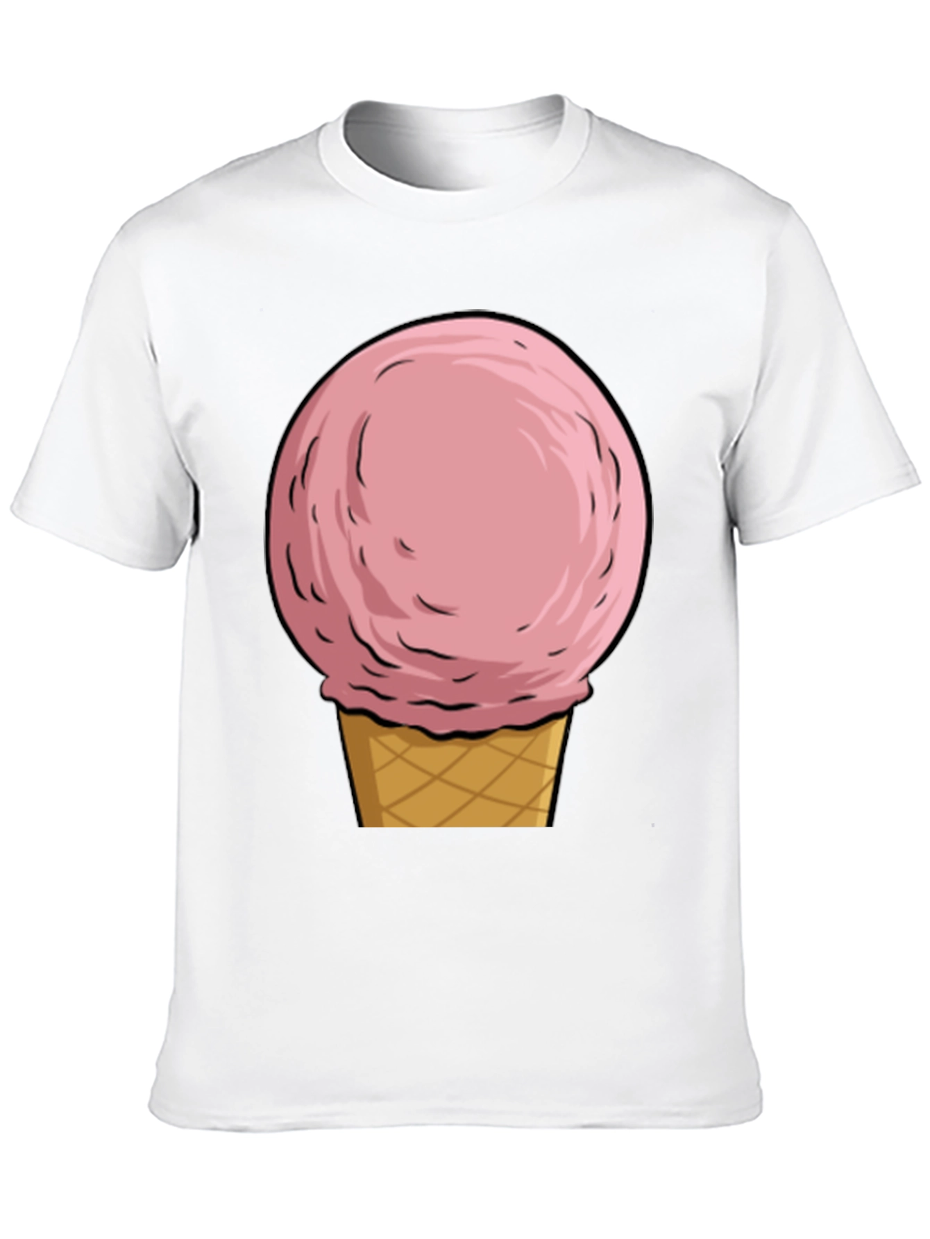 Camiseta Negra con Diseño de Helado Rosa