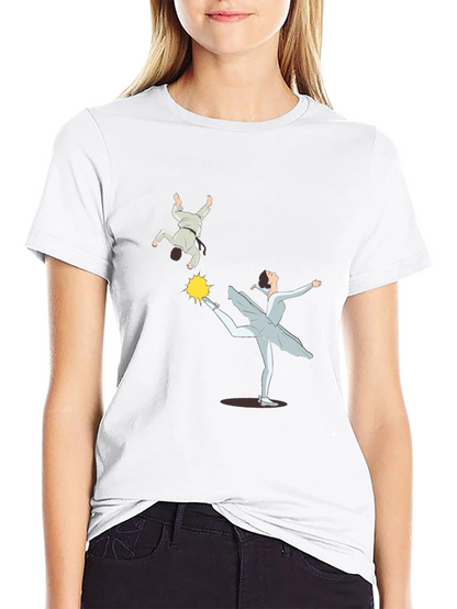 Camiseta Negra con Diseño de Bailarina y Judo