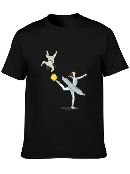 Camiseta Negra con Diseño de Bailarina y Judo