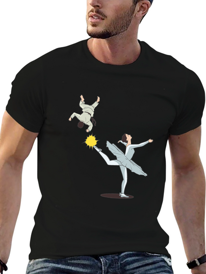 Camiseta Negra con Diseño de Bailarina y Judo