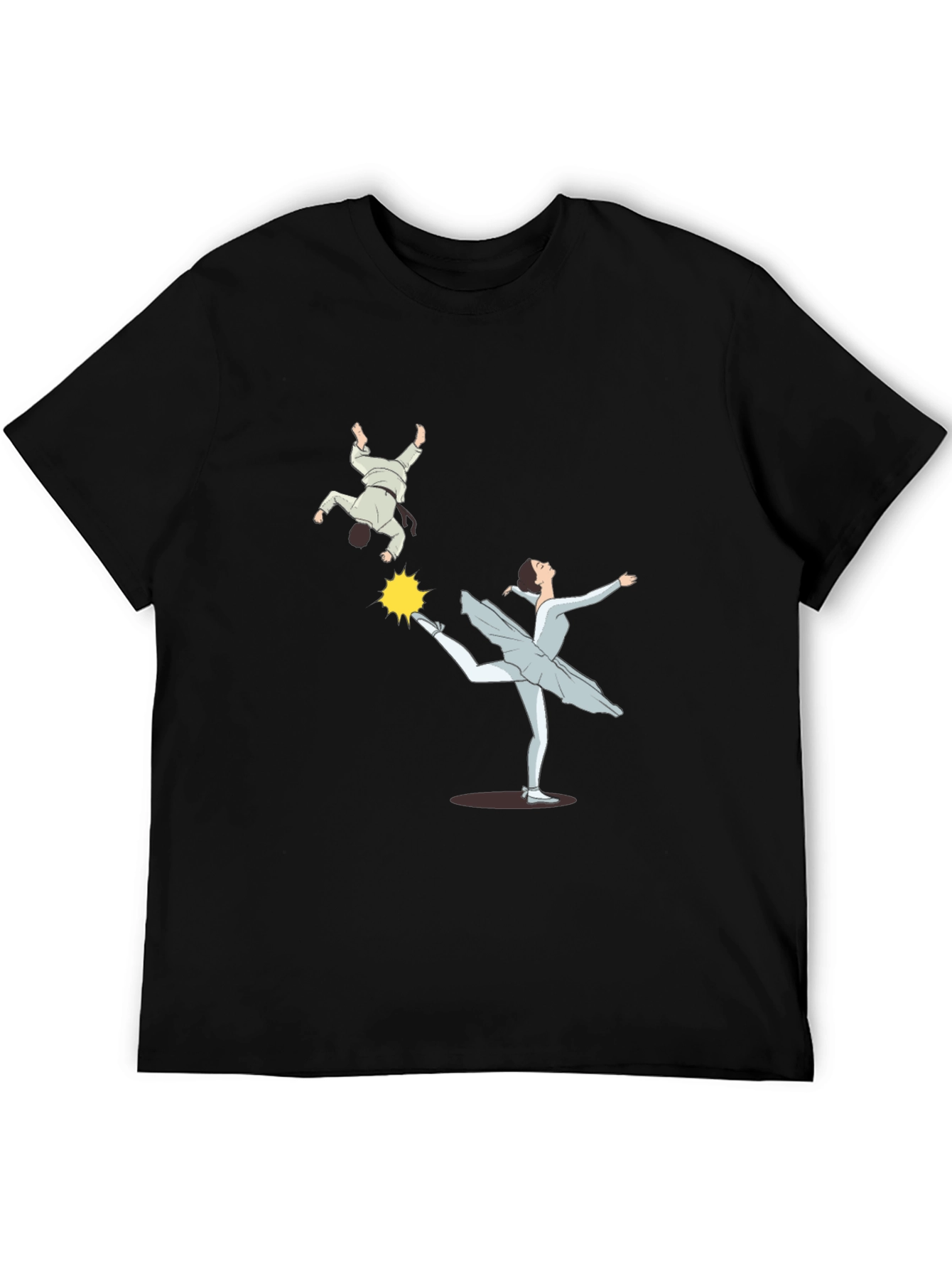 Camiseta Negra con Diseño de Bailarina y Judo