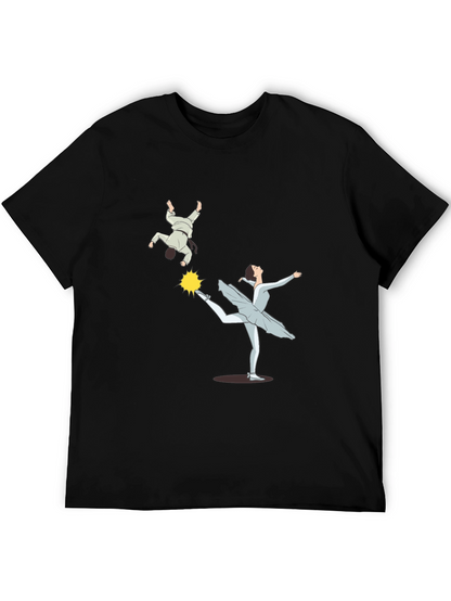 Camiseta Negra con Diseño de Bailarina y Judo