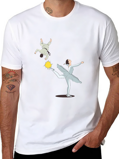 Camiseta Negra con Diseño de Bailarina y Judo
