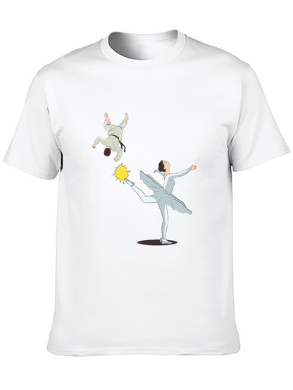 Camiseta Negra con Diseño de Bailarina y Judo