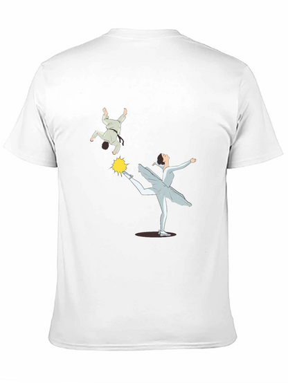 Camiseta Negra con Diseño de Bailarina y Judo