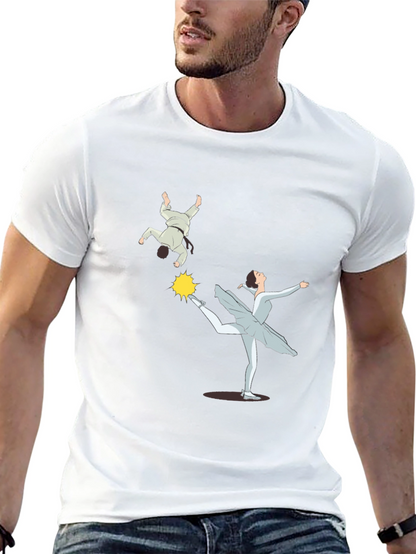 Camiseta Negra con Diseño de Bailarina y Judo
