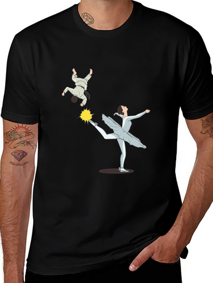Camiseta Negra con Diseño de Bailarina y Judo