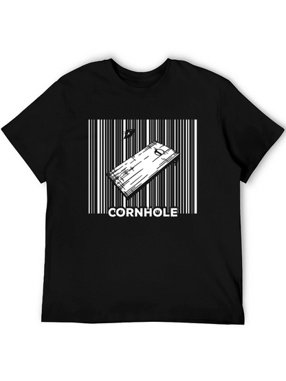 Camiseta Negra Hombre Diseño Cornhole