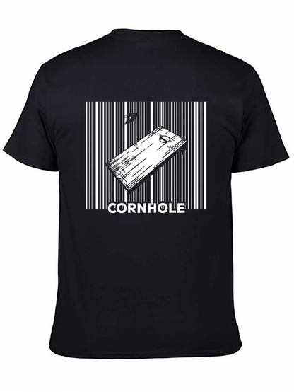 Camiseta Negra Hombre Diseño Cornhole