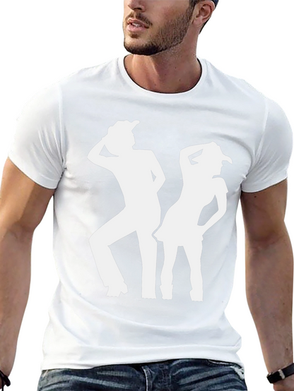 Camiseta Negra Silueta Vaquera para Hombre