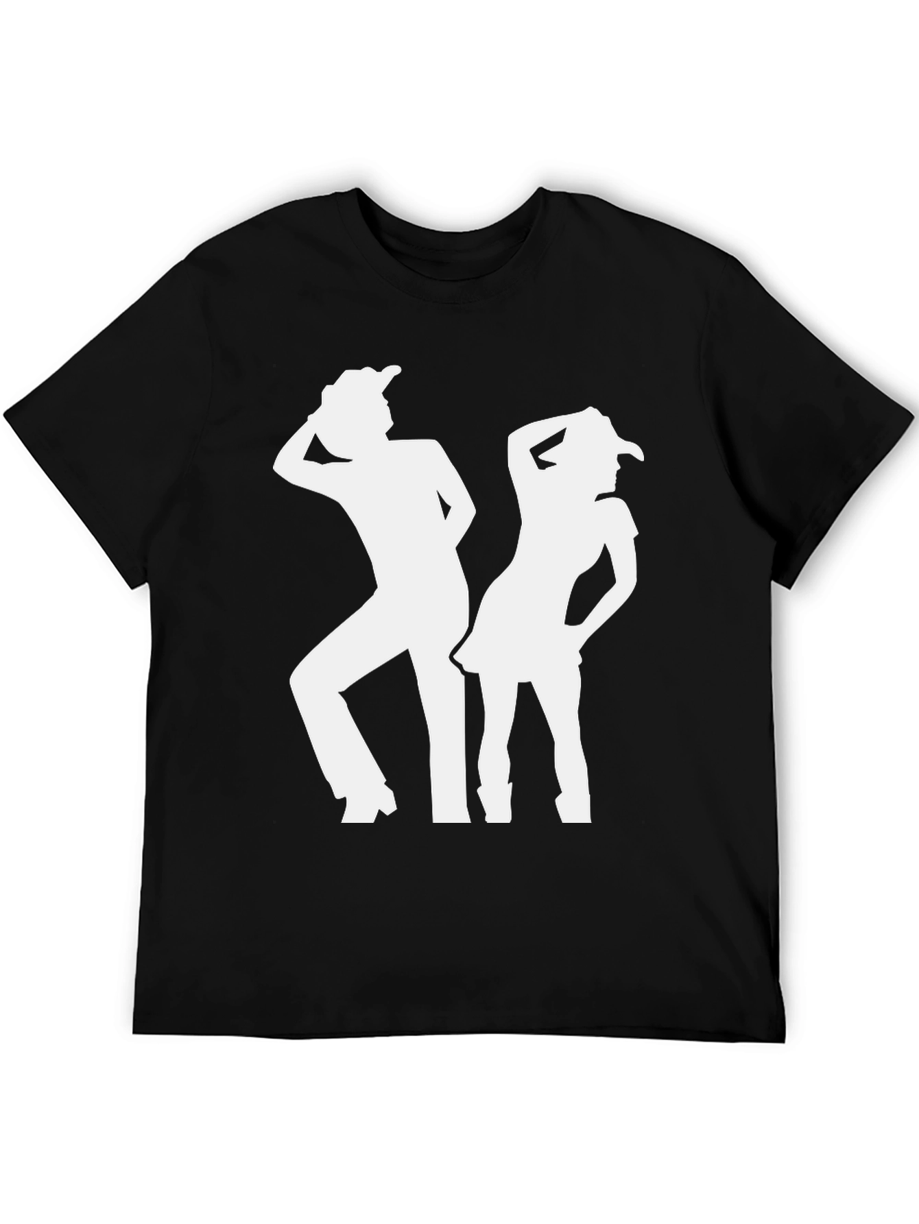 Camiseta Negra Silueta Vaquera para Hombre
