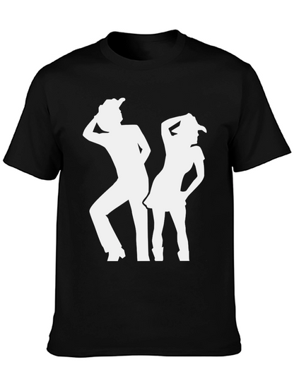 Camiseta Negra Silueta Vaquera para Hombre