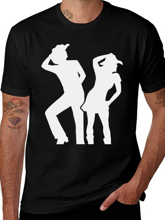 Camiseta Negra Silueta Vaquera para Hombre