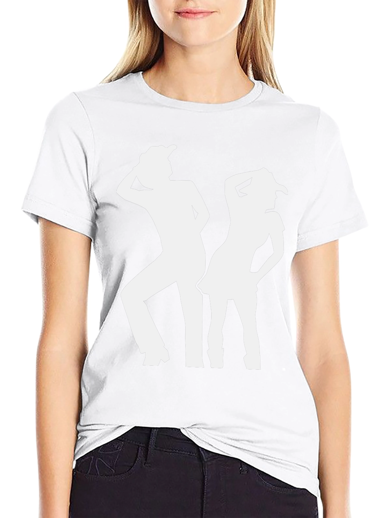 Camiseta Negra Silueta Vaquera para Hombre