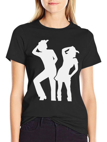 Camiseta Negra Silueta Vaquera para Hombre