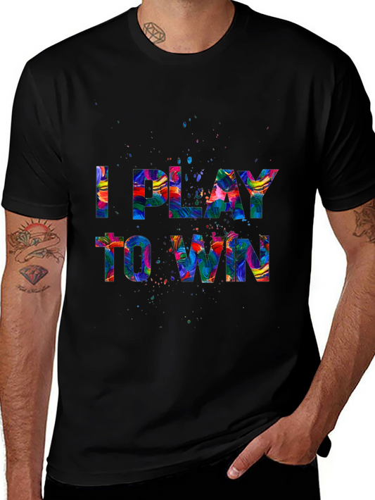 Camiseta Negra I Play to Win Multicolor