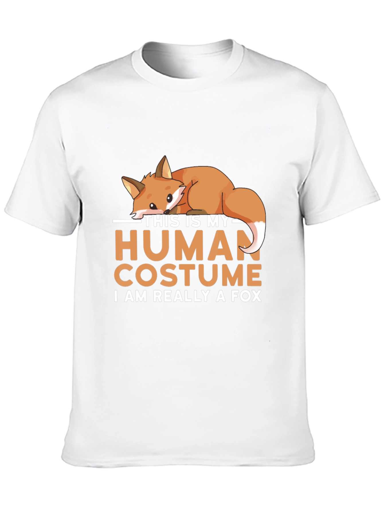 Camiseta Negra Disfraz Humano con Diseño de Zorro