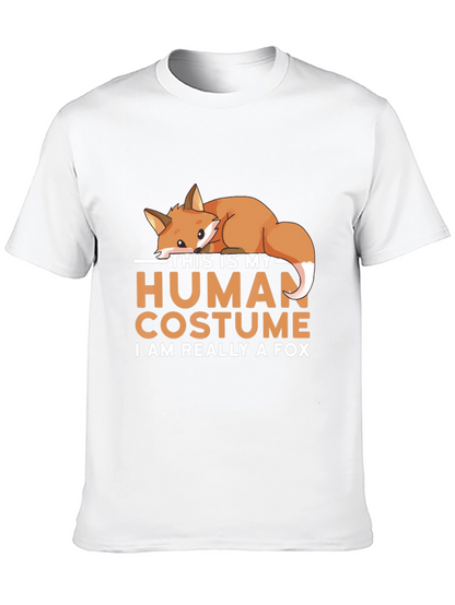 Camiseta Negra Disfraz Humano con Diseño de Zorro