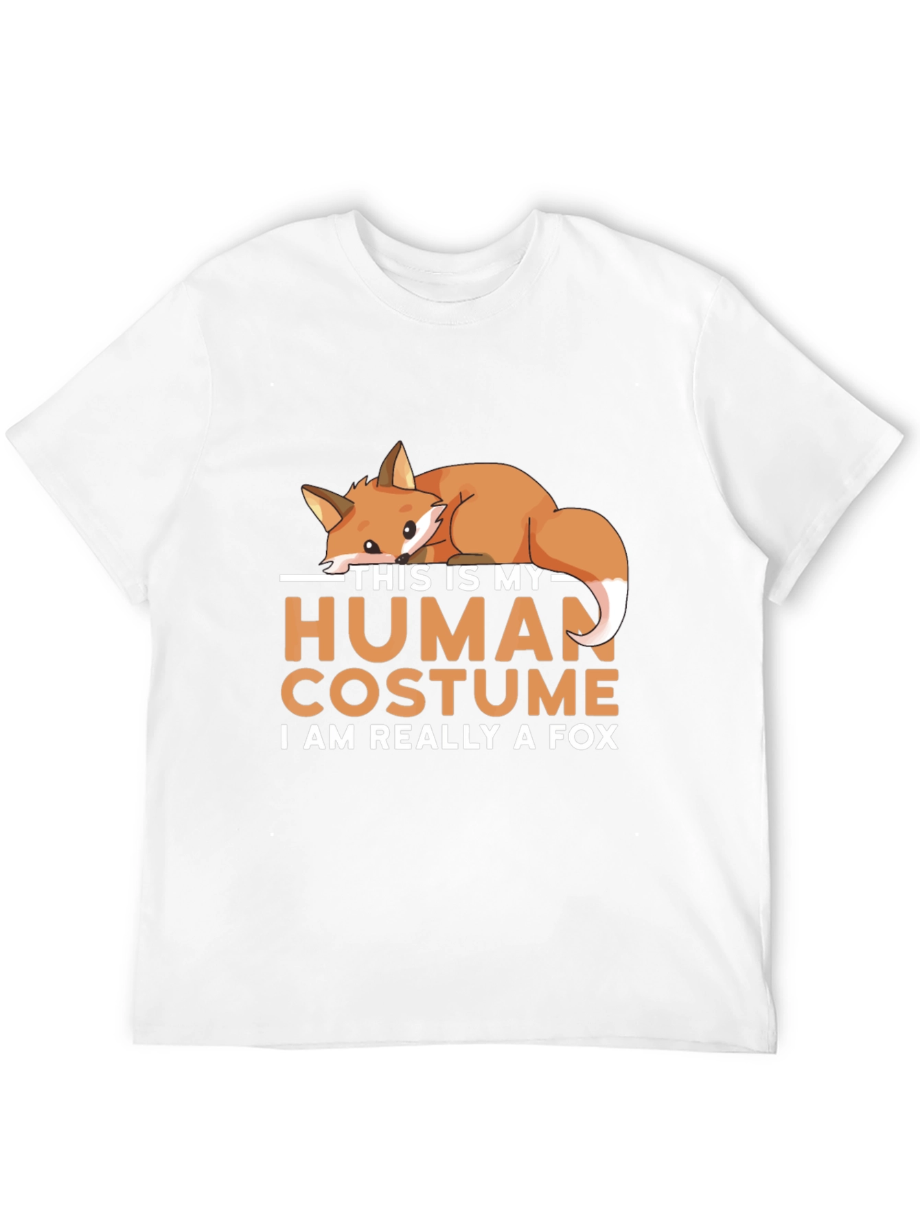 Camiseta Negra Disfraz Humano con Diseño de Zorro