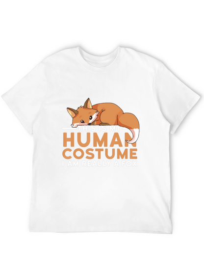 Camiseta Negra Disfraz Humano con Diseño de Zorro