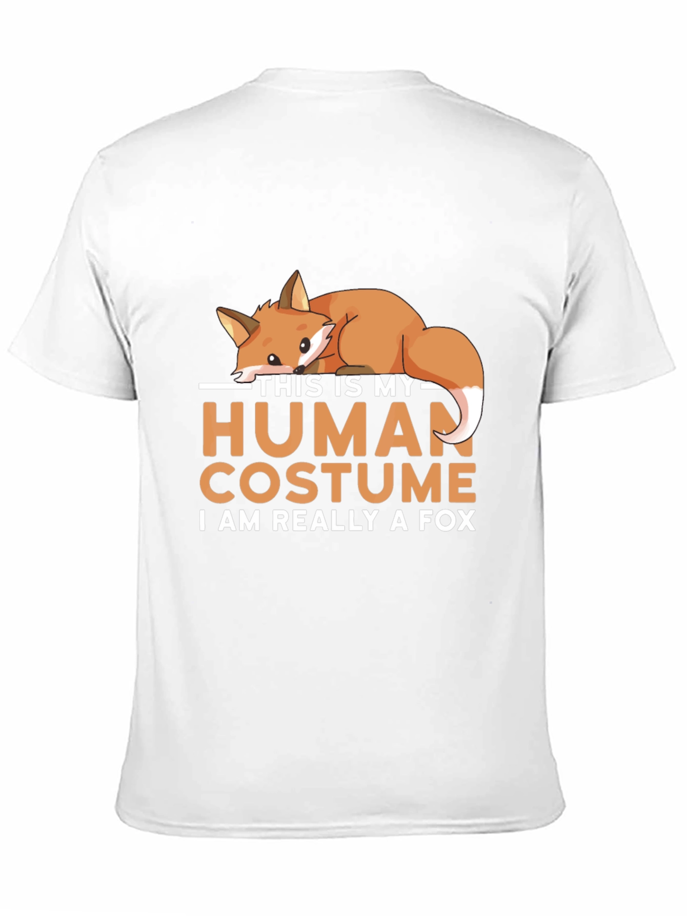 Camiseta Negra Disfraz Humano con Diseño de Zorro