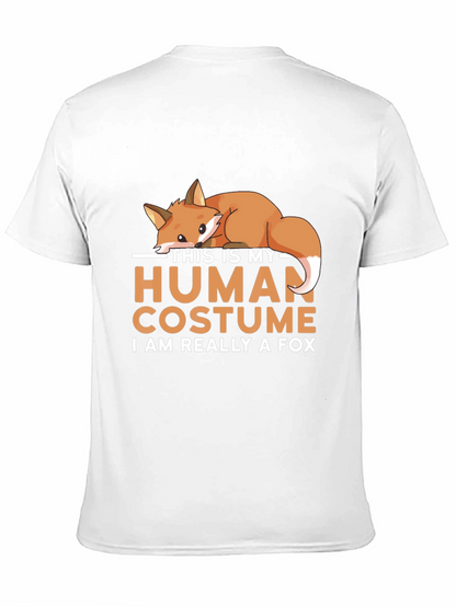 Camiseta Negra Disfraz Humano con Diseño de Zorro