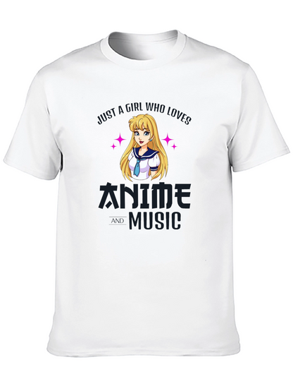 Camiseta Negra Anime y Música para Fanáticos