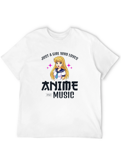 Camiseta Negra Anime y Música para Fanáticos