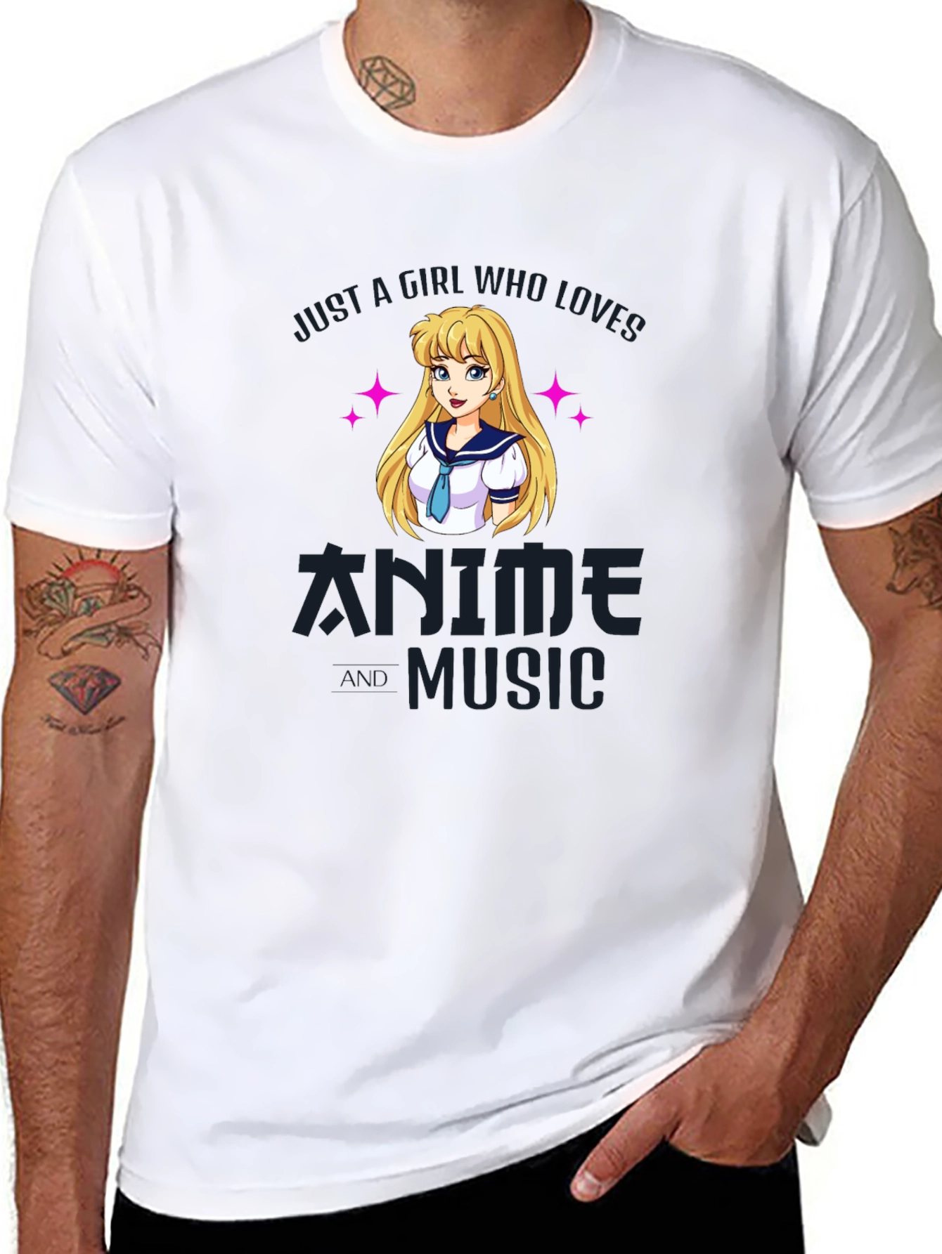 Camiseta Negra Anime y Música para Fanáticos