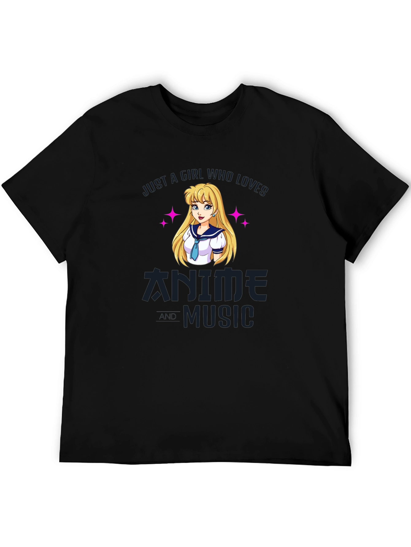 Camiseta Negra Anime y Música para Fanáticos